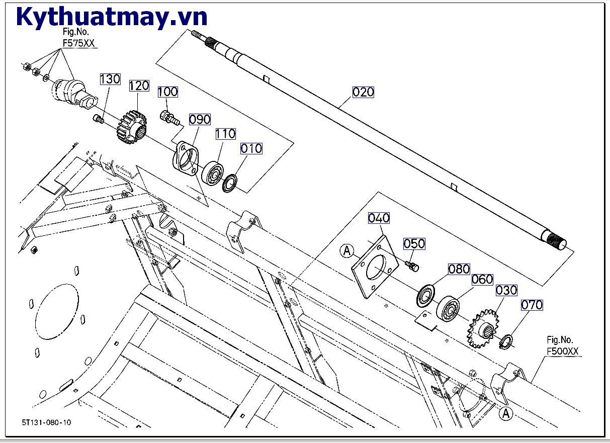 Trục truyền động gặt